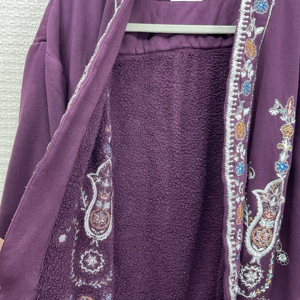 Soft Surroundings Open Cardigan Sweater Women's‎ PM Purple Fall Festival Topper